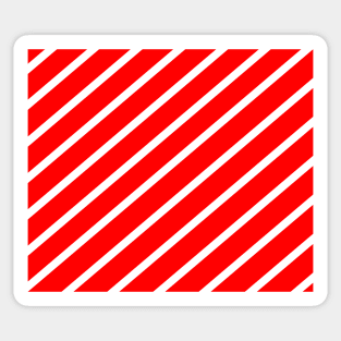 Diagonal lines - red and white. Sticker